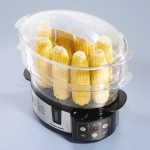 Hamilton Beach 2 tier digital steamer steams corn on the cob