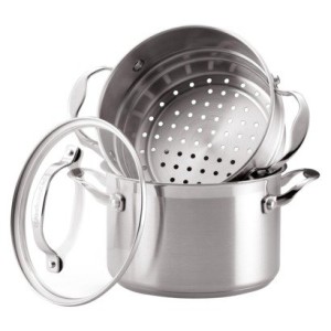 KitchenAid 3 quart covered saucepot and steamer set insert stainless steel