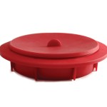 Norpro 206 red silicone food steamer insert with lid and legs for stability