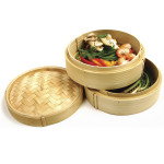 Norpro deluxe 3-piece bamboo steamer set