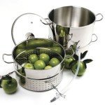 Norpro stainless steel steamer juicer insert with fruits