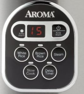 Aroma 20-Cup rice cooker & food steamer digital controls