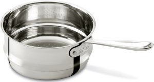 All-Clad 3 quart stainless steel universal steamer insert fits 3-4 quart All Clad pots with 8" diameter