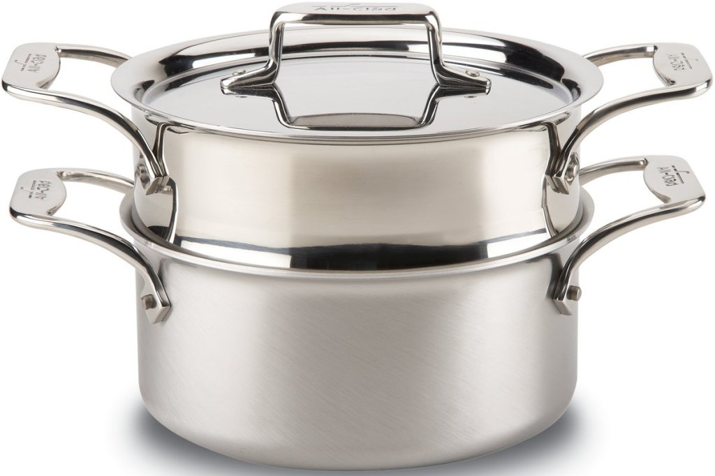 All-Clad brushed d5 stainless steel 5-ply steamer casserole