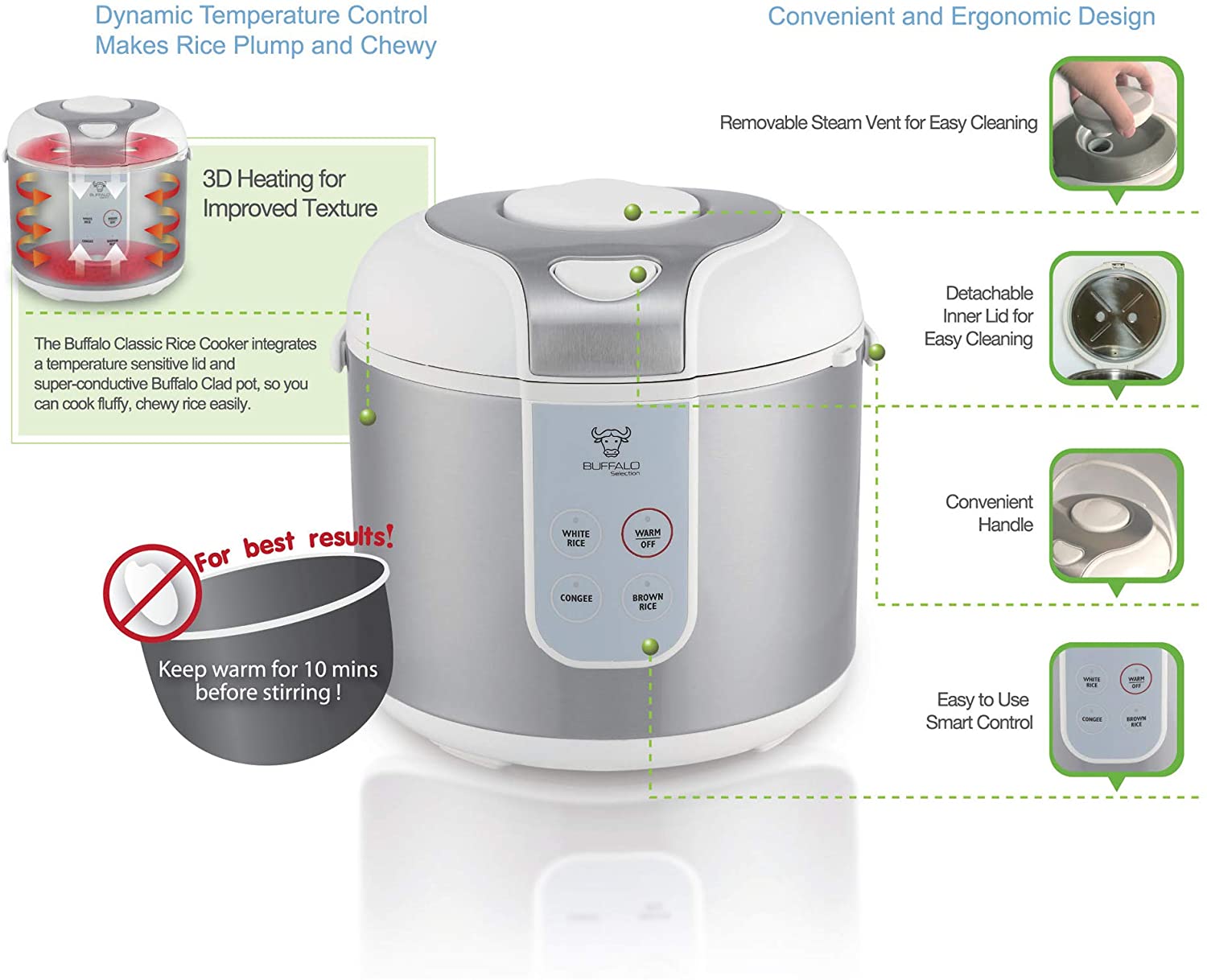 New Buffalo Rice Cooker model with upgraded features