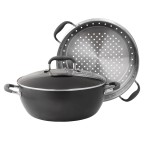 Anolon Advanced hard anodized 7.5-qt stock pot with steamer insert