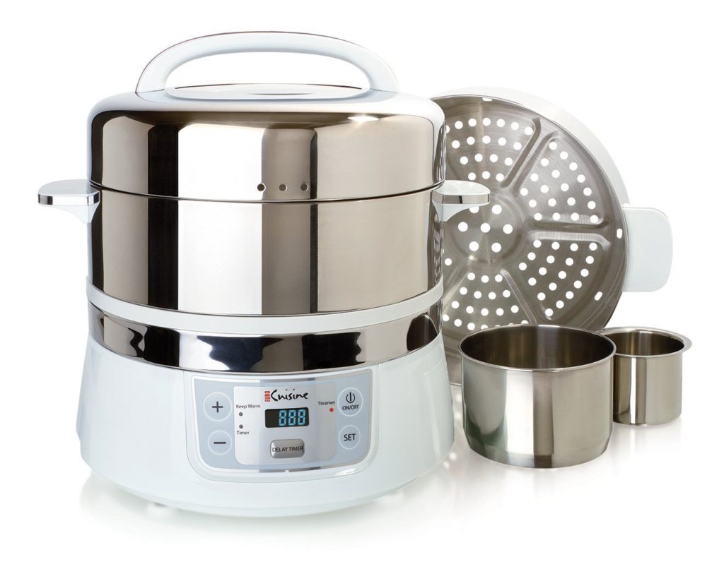 Euro Cuisine FS2500 Electric Stainless Steel Food Steamer with 2 tiers