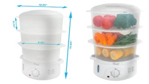 Rosewill 3-tier electric BPA-Free food and rice steamer 9.5-quart for small and large families