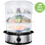 Aicok 3 Tier BPA FREE Food Egg Steamer 9.5 Quart Rice Cooker