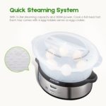 Aicok 3 tier food egg steamer rice cooker with 18 egg holders