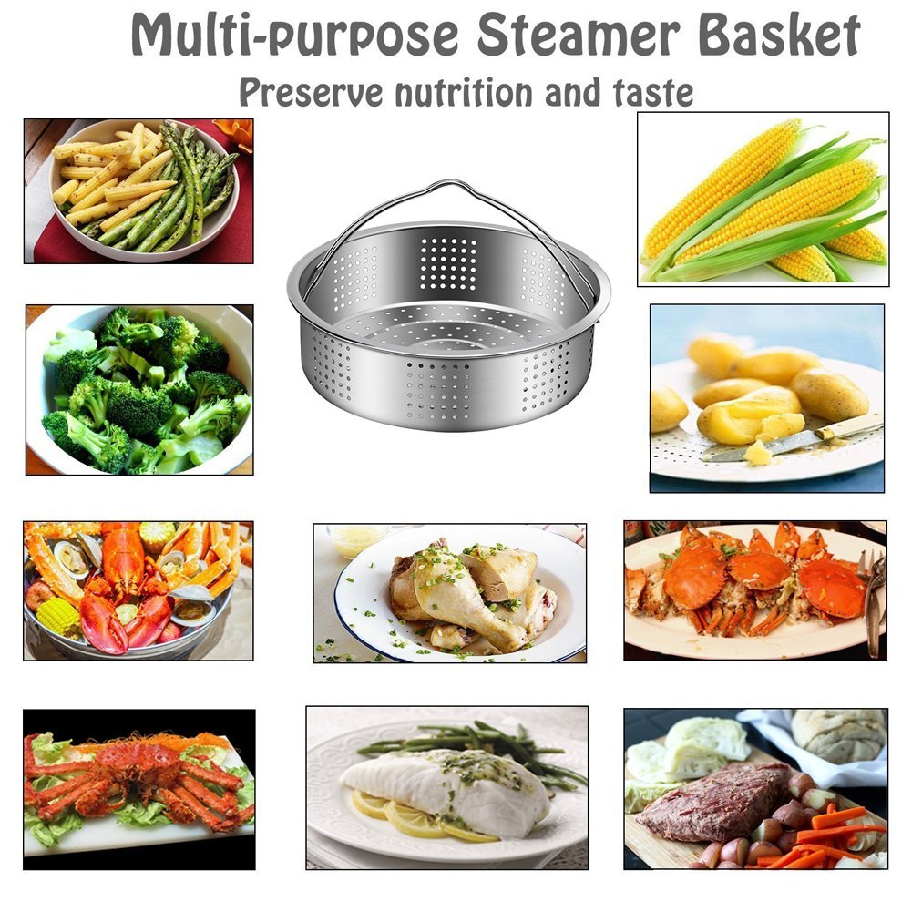 Steamer basket cooks a variety of dishes and has 3 year warranty