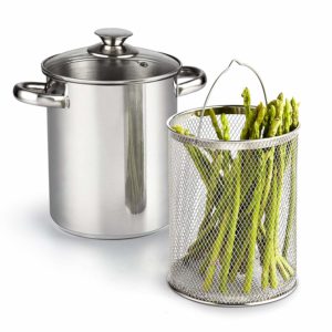 Cook N Home 4 Quart Asparagus Stainless Steel Steamer Pot Induction Ready