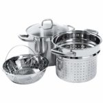 Duxtop SSIB 8.6 Quart Stainless Steel Pasta Pot Cooker with Strainer & Steamer Impact-Bonded Technology