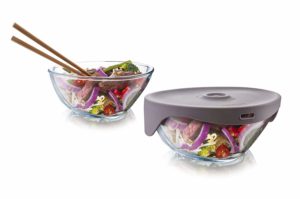 Tomorrows Kitchen Small microwave glass food steamer to cook meats and vegetables