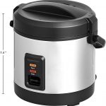 AmazonBasics mini 4 cup rice cooker with one touch operation is a multipurpose cooker that makes 4 cups of cooked rice for small family or singles