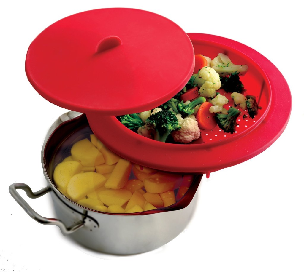 Norpro 206 silicone food steamer insert red