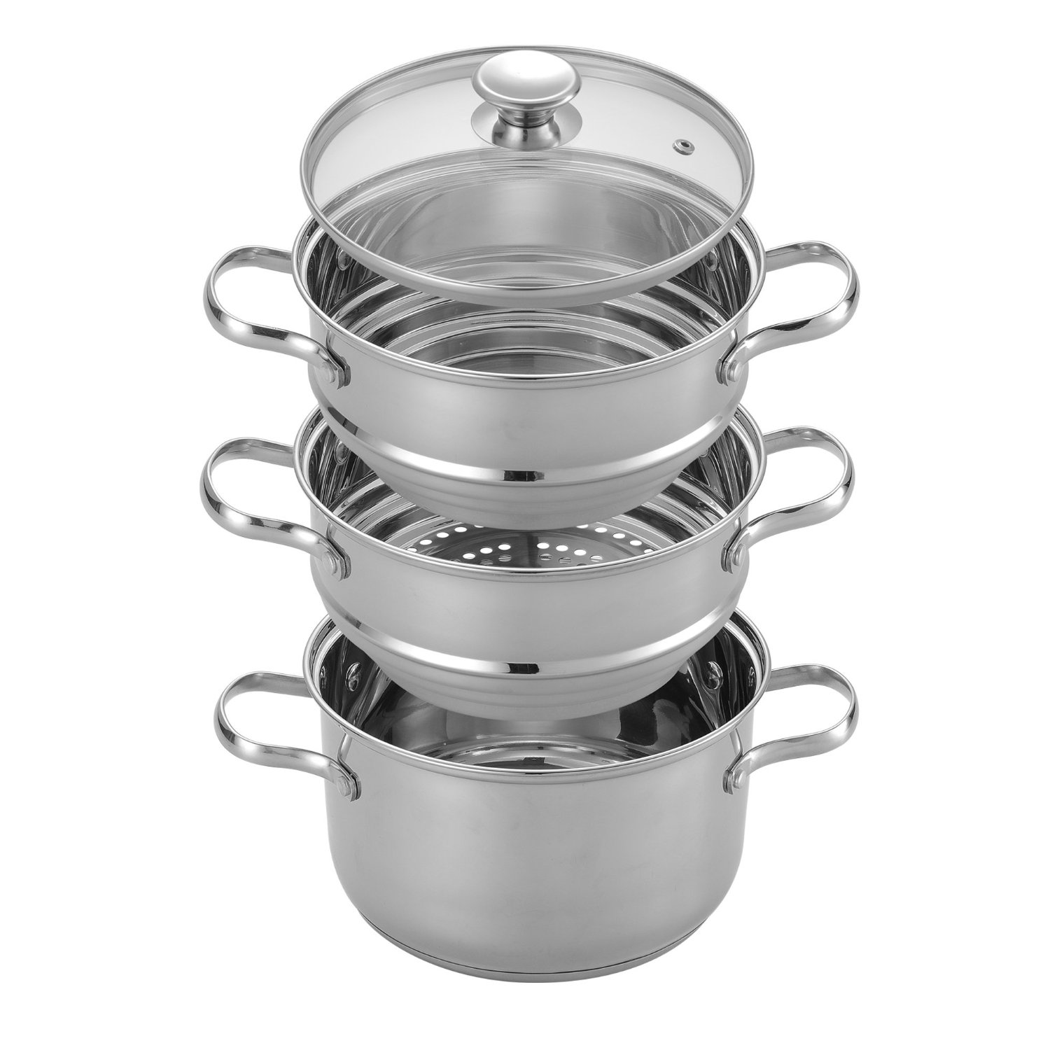 Cook N Home NC 00313 Double Boiler Steamer Set Stainless Steel 