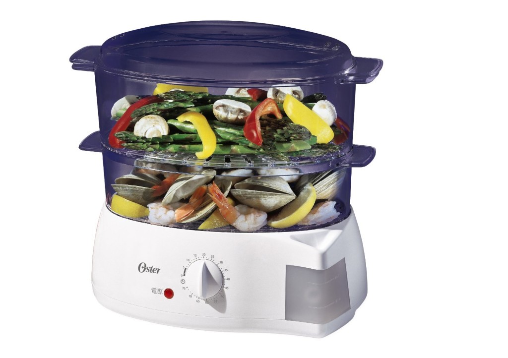 steaming mussels in Oster 5711 mechanical food steamer white