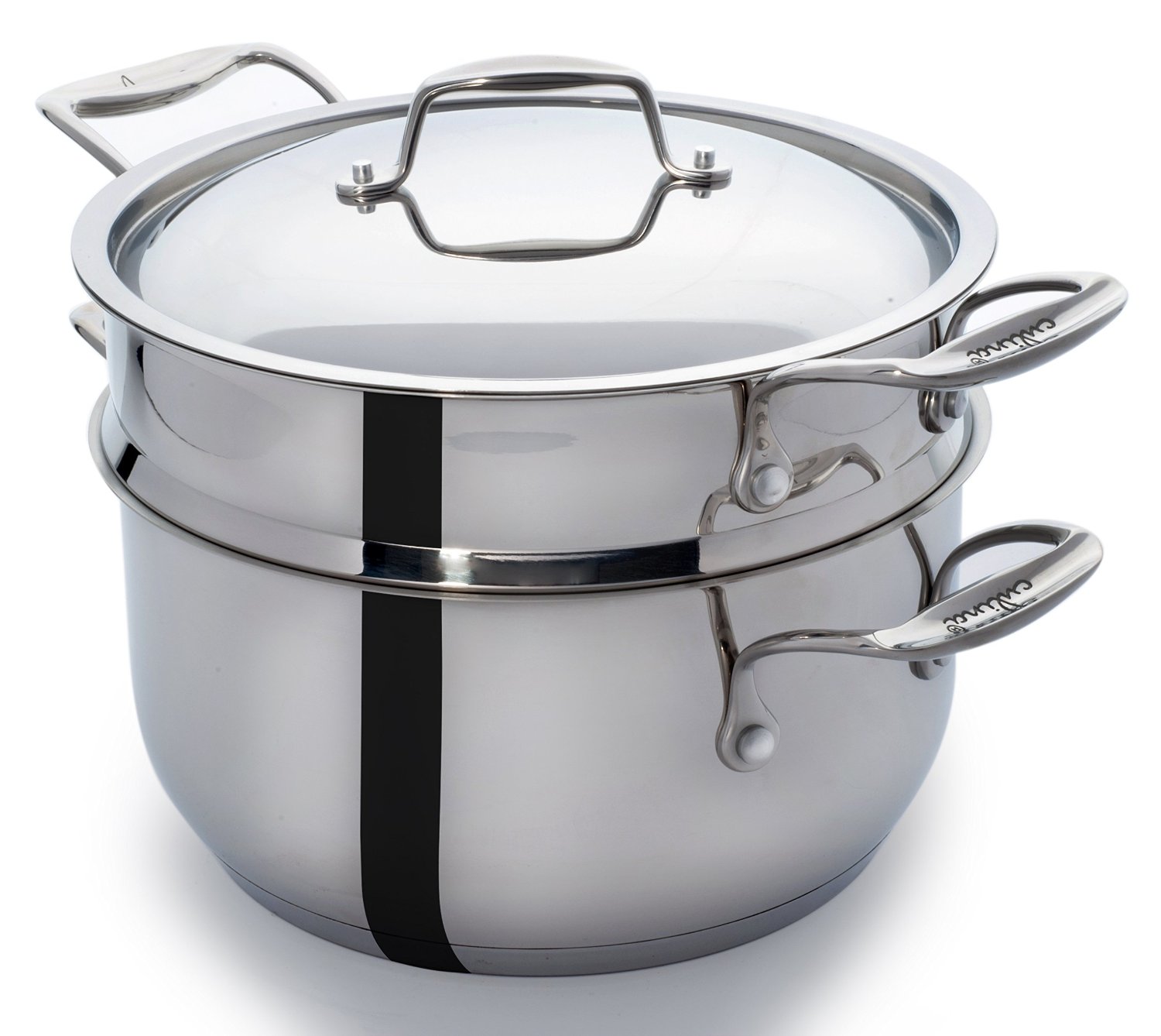 Culina 18 10 Stainless Steel 5 Quart Pot With Steamer Insert 