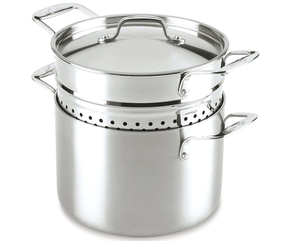 Lagostina 6-quart stainless steel pasta pot with strainer insert ...