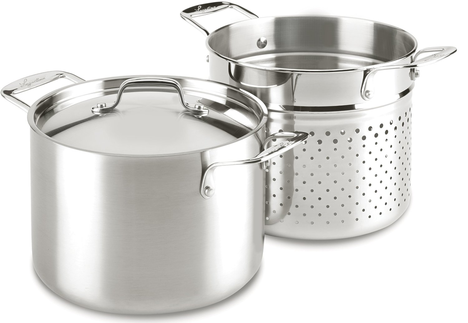 Lagostina stainless steel pasta pot with strainer has a limited ...