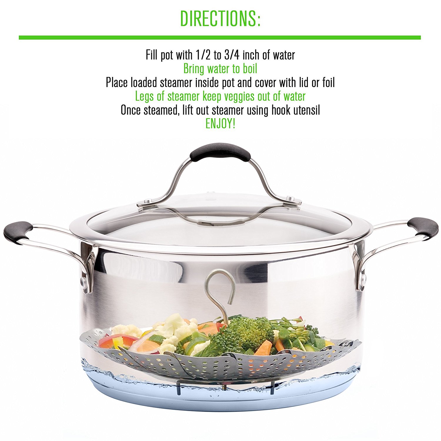 Stainless Steel Steamer Basket for Pot & 5/6/8 qt Instant Pot Pressure