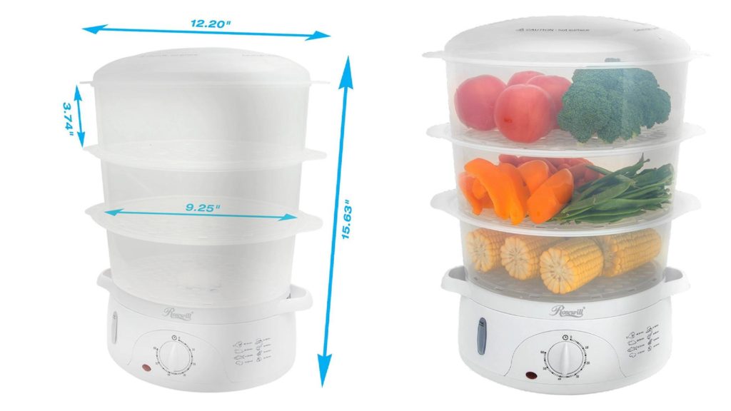 Rosewill 3-tier electric BPA-Free food and rice steamer 9.5-quart for small and large families