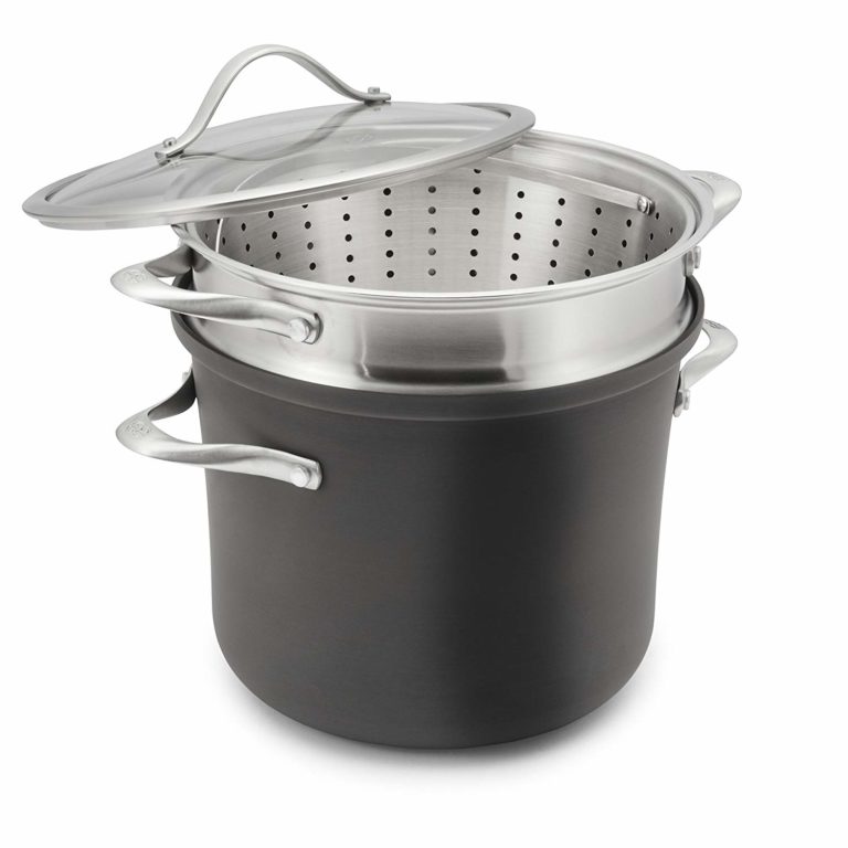 Multi Purpose Calphalon 8 Quart Stock Pot With Pasta Strainer And Steamer Insert Best Food 6152