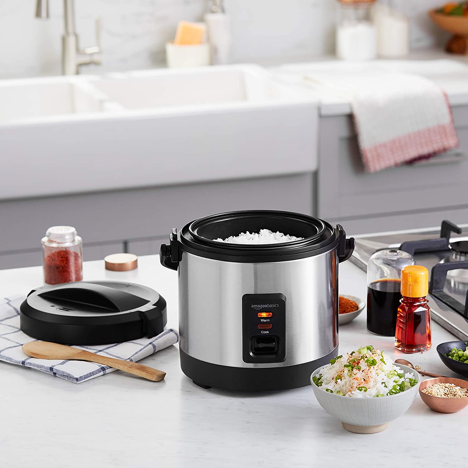 Affordable AmazonBasics Mini 4 Cup Rice Cooker | Best Food Steamer Brands