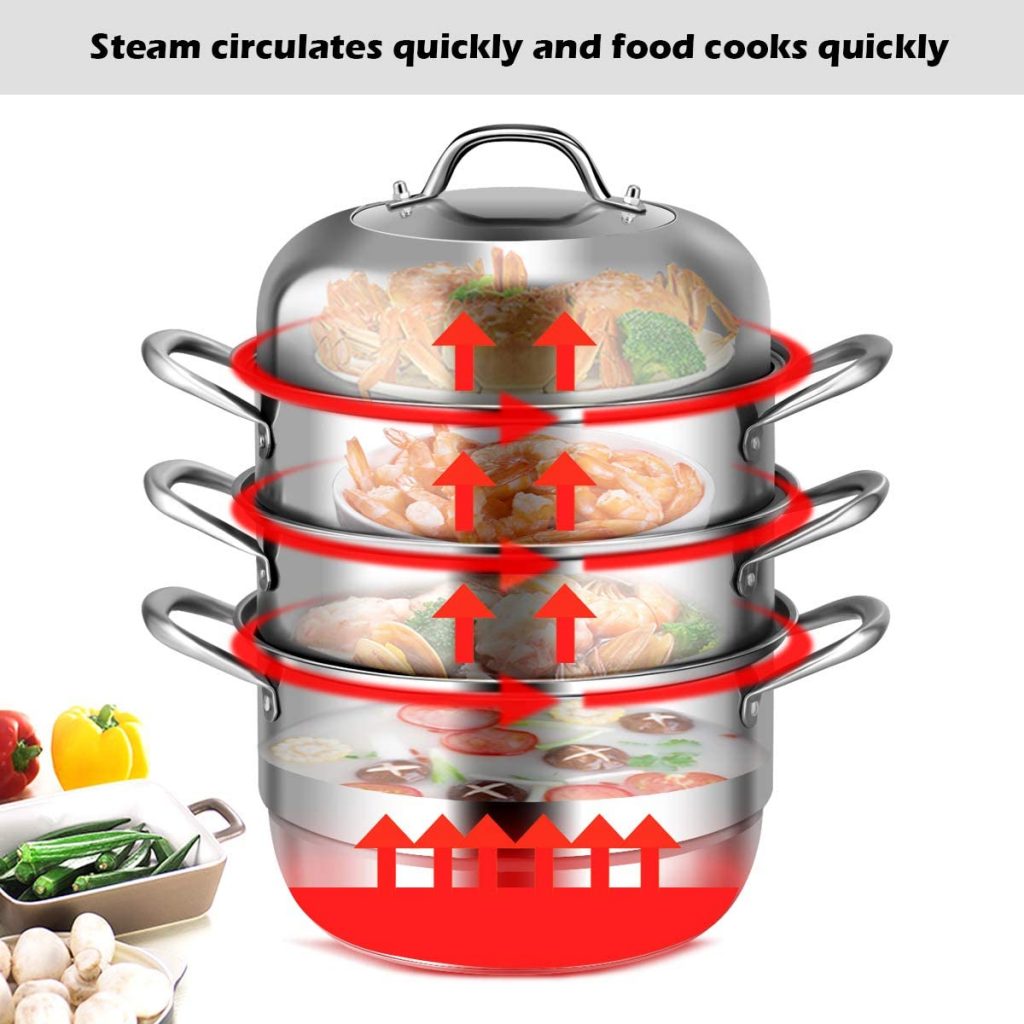 Costway 3 tier stainless steel food steamer